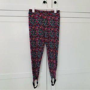 Zara Pink Floral Leggings Size Large